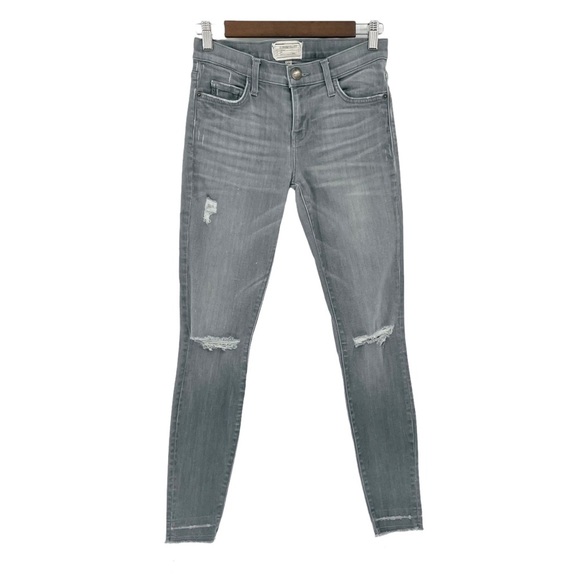 Current Elliot‎ The Stiletto Rig Destroy Released Hem Gray Skinny Jeans Size 26 - Picture 2 of 8